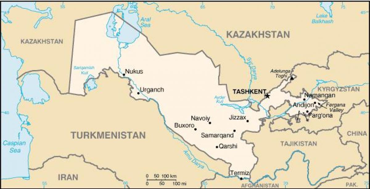 지도 우즈베키스탄도시
