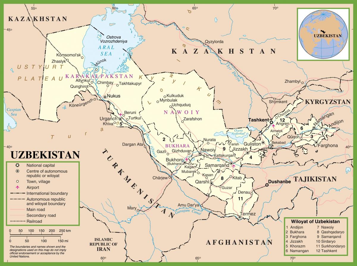 지도의 정치 우즈베키스탄 