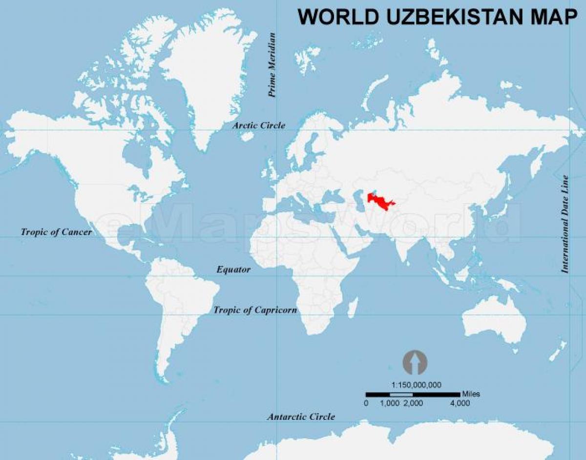 우즈베키스탄치에는 세계 지도
