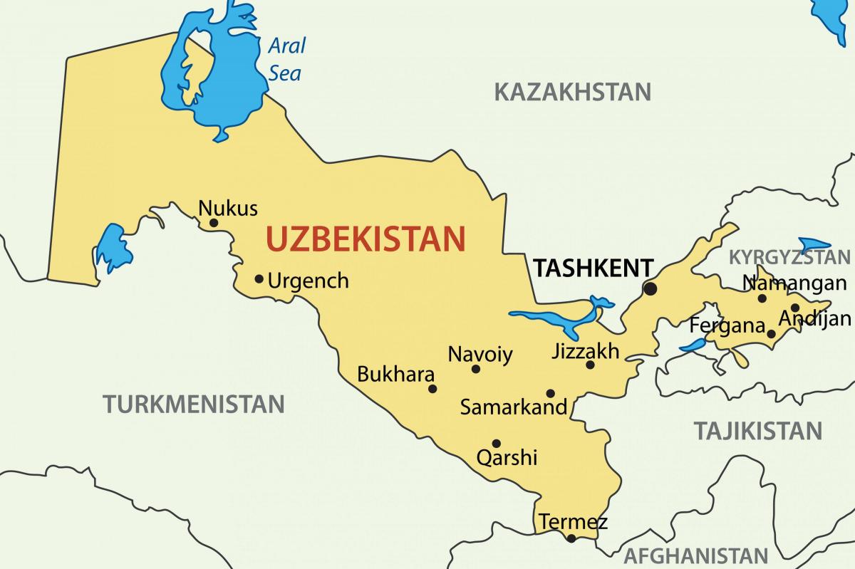 우즈베키스탄의 수도 지도